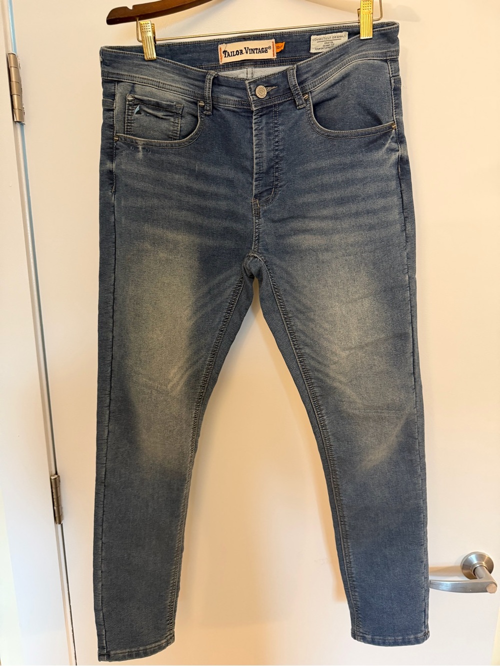 Tailor Vintage Men’s Washed Blue Skinny Jeans